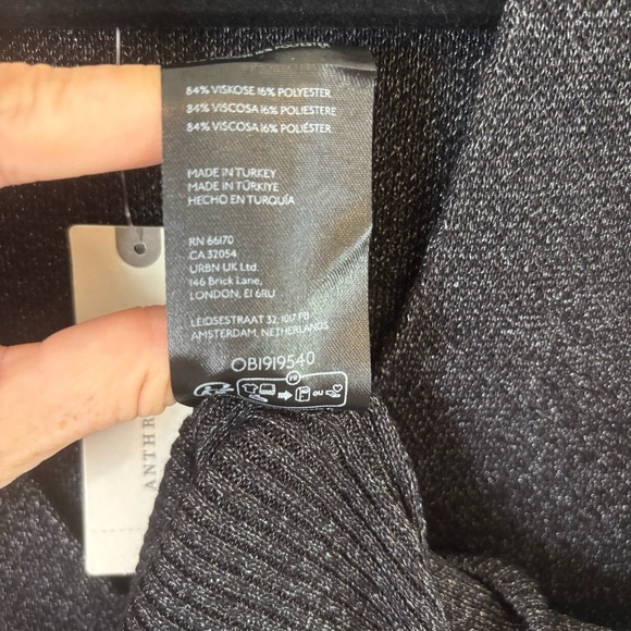 NWT Anthropologie Twofer Sweater | Charcoal Metallic | Size XXS - Picture 6 of 12